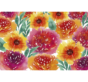 Toile fenêtre chambre carrelage floral coloré - TenStickers