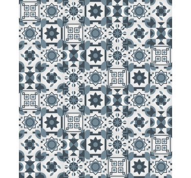Estor enrollable habitación patrón inspirado en azulejos - TenVinilo