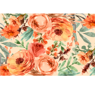 Toile fenêtre chambre fleurs aquarelle pivoine - TenStickers