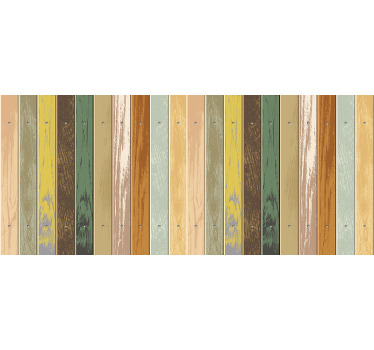 Toile fenêtre chambre bois coloré dégradé - TenStickers