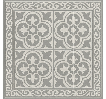 Toile fenêtre chambre carrelage gris élégant - TenStickers