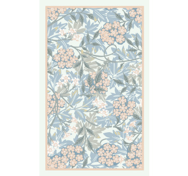 Toile fenêtre chambre plantes blanches et bleues - TenStickers