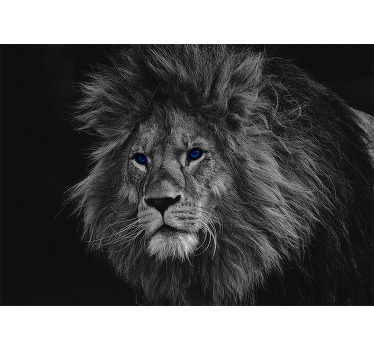 Persiana enrollable gris león de ojos azules - TenVinilo