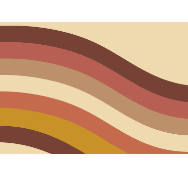 Beige roller blind with 70s stripes design - TenStickers