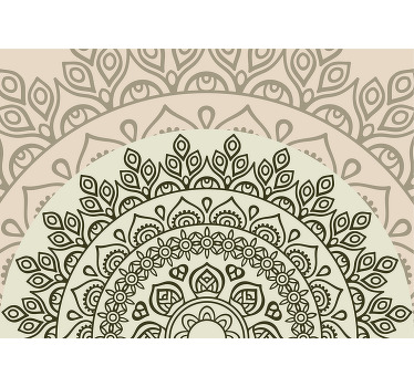 Beige roller blind with rising sun indian pattern - TenStickers