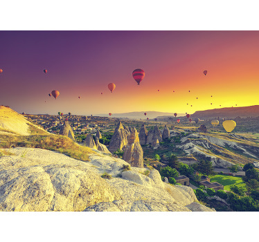 Toile fenêtre chambre montgolfières en cappadoce - TenStickers