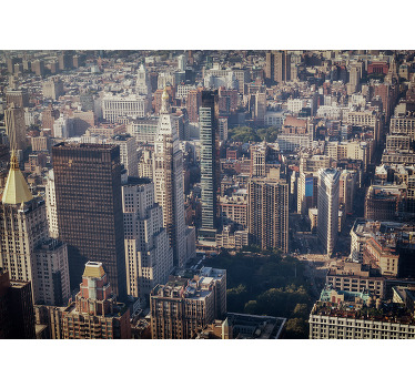 Toile fenêtre chambre paysage urbain rétro nyc - TenStickers