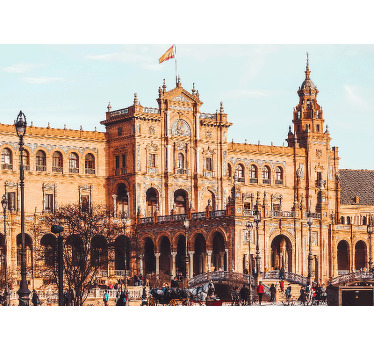 Toile fenêtre chambre plaza ensoleillée espagne séville - TenStickers