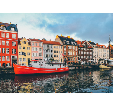 Toile fenêtre chambre nyhavn beau et coloré - TenStickers