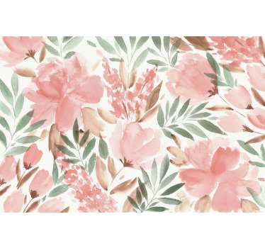 Toile fenêtre chambre papier peint panoramique floral - TenStickers