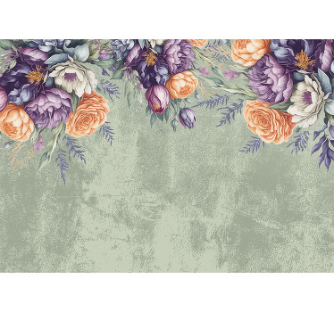 Toile fenêtre chambre design floral vintage - TenStickers