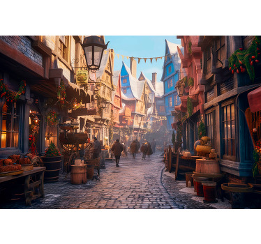 Toile fenêtre chambre ville des magiciens - TenStickers