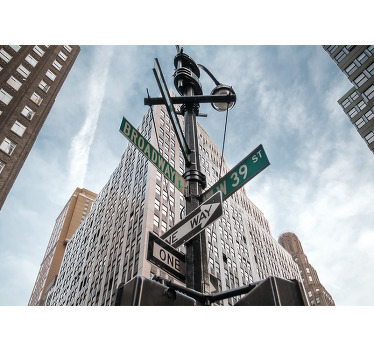 Toile fenêtre chambre design vue de rue broadway nyc - TenStickers