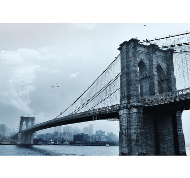 Manhattani híd télen - redőnyök hálószoba - TenStickers