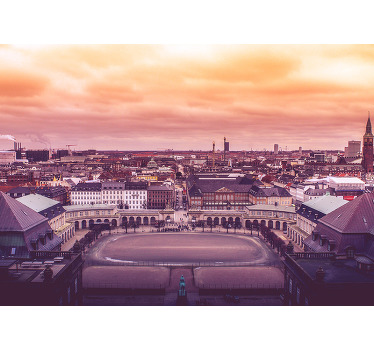 Toile fenêtre chambre vue du ciel de copenhague - TenStickers