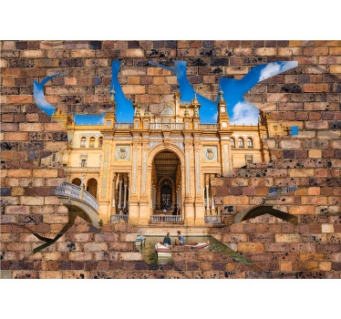 3d téglahatású kilátás sevillára - redőnyök hálószoba - TenStickers