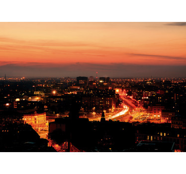 Toile fenêtre chambre panorama nocturne de wrocław - TenStickers