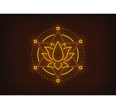 Toile fenêtre chambre lotus néon - TenStickers