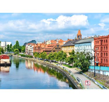 Toile fenêtre chambre rivière de bydgoszcz - TenStickers