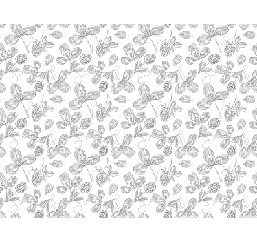 Persiana enrollable gris bordado floral - TenVinilo