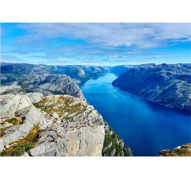 Toile fenêtre chambre preikestolen norvège - TenStickers