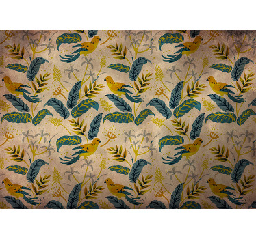 Toile fenêtre chambre design oiseau scandinave - TenStickers