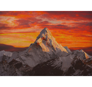 Toile fenêtre chambre coucher de soleil sur l'himalaya - TenStickers