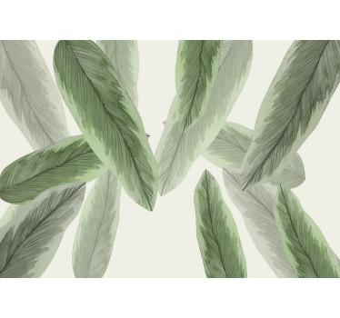 Toile fenêtre chambre feuilles de banane tropicales - TenStickers