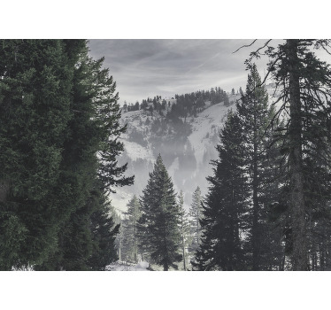 Living room blind in mountain green forest - TenStickers