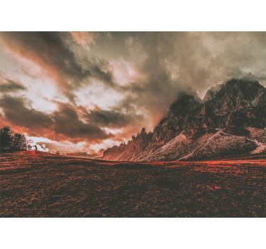 Tenda a rullo soggiorno montagne e cielo colorato - TenStickers