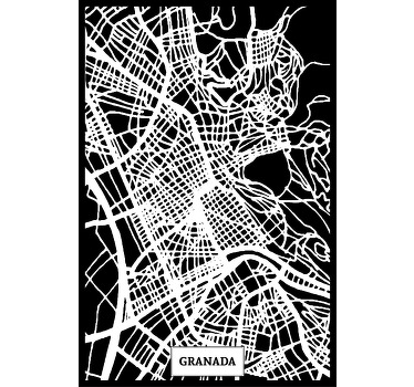Tenda a rullo soggiorno mappa topografica granada - TenStickers