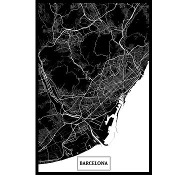 Olohuoneen rullaverho barcelona kartta - Tenstickers