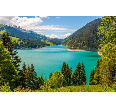 Tenda a rullo soggiorno lago longrin - TenStickers