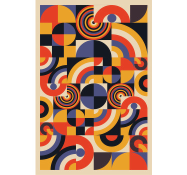 Tenda a rullo soggiorno cerchi bauhaus colorati - TenStickers