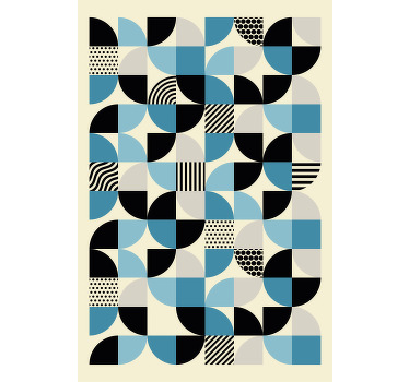 Tenda a rullo soggiorno motivo bauhaus blu retro - TenStickers