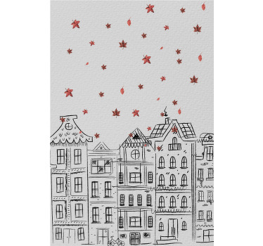 Tenda a rullo soggiorno autunno amsterdam - TenStickers