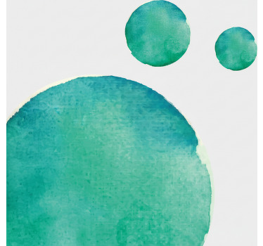 Living room roller blind abstract watercolor aquamarine - TenStickers
