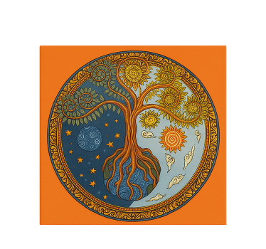 Estor enrollable salón árbol de la vida espiritual - TenVinilo