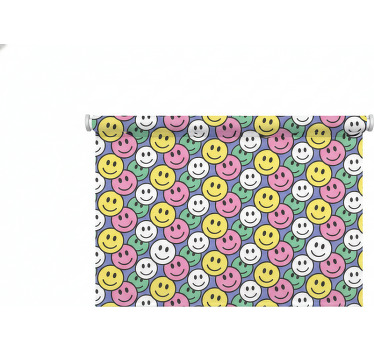 Toile fenêtre chambre visages souriants pastel colorés - TenStickers