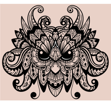 Toile fenêtre chambre illustration de hibou noir - TenStickers
