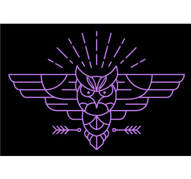 Toile fenêtre chambre forme de hibou violet - TenStickers