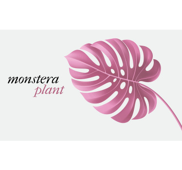 Toile fenêtre chambre tapis vinyle monstera rose minimaliste - TenStickers