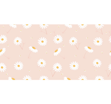 Toile fenêtre chambre fleurs marguerites nordiques - TenStickers