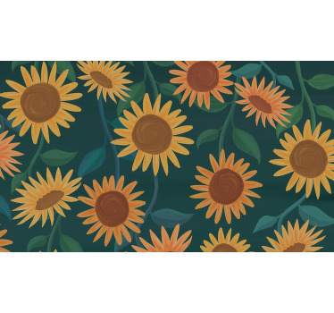 Toile fenêtre chambre plantes de tournesols - TenStickers