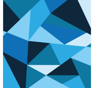 Toile fenêtre chambre triangles nordiques rayés bleus - TenStickers