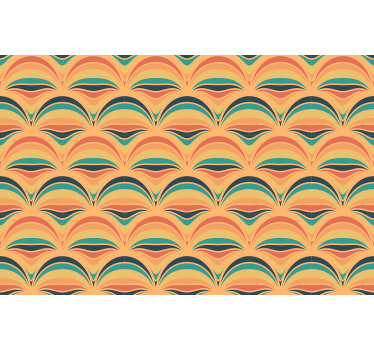 Toile fenêtre chambre lignes orange années 70 - TenStickers