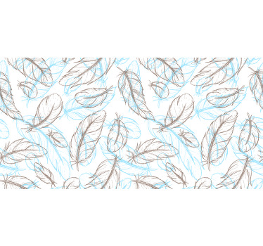 Toile fenêtre chambre contours de plumes - TenStickers