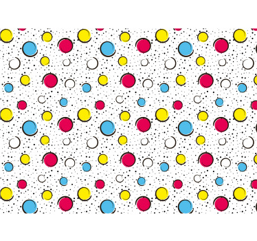 Toile fenêtre chambre pois multicolores - TenStickers