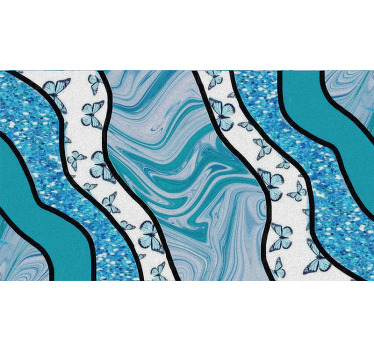 Toile fenêtre chambre rayures texturées bleues - TenStickers