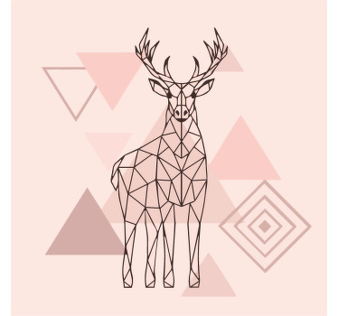 Toile fenêtre chambre renne polygonal nordique - TenStickers